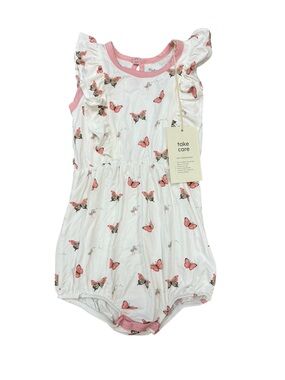 NWT Kyte BABY pink white butterfly romper outfit summer